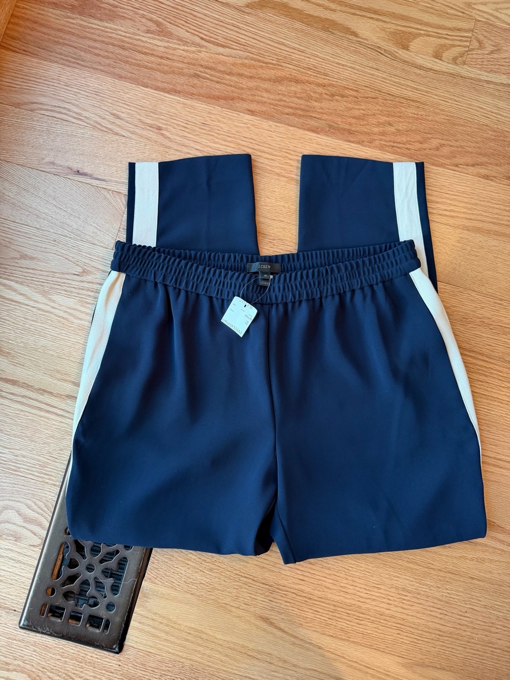 J.Crew Navy Cream Side Stripe Track Pants Size 10